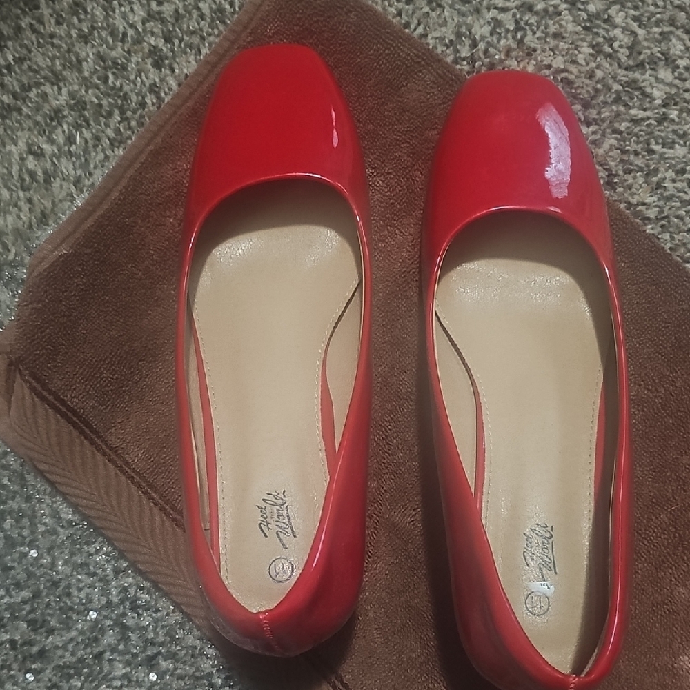 Elegant Red Women's Flats Size 11med
